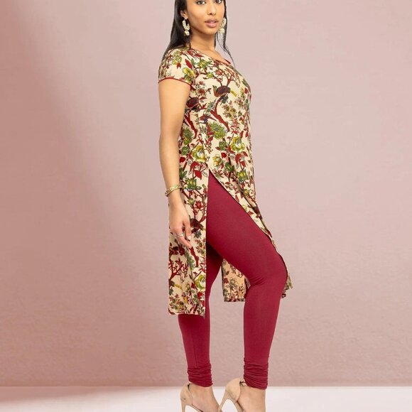 Warm Ivory Printed Indian Kurta | Muvvas Boutique - Picture 5 of 5